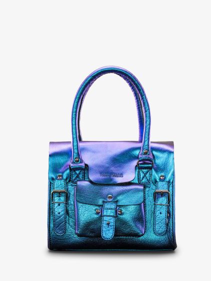 leather shoulder bag for woman Blue LeRive Gauche S Scarabee PAUL MARIUS