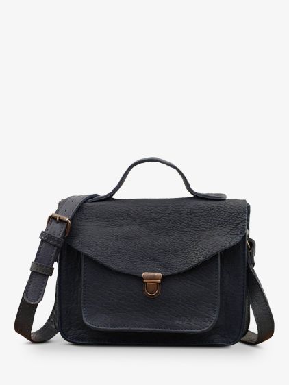 leather hand bag for woman Blue Mademoiselle George Ink Blue PAUL MARIUS