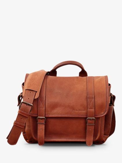 leather camera bag Brown LePetitReporter Light Brown PAUL MARIUS