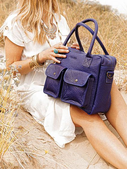 leather document holder for woman Blue LeDandy Egyptian Blue PAUL MARIUS