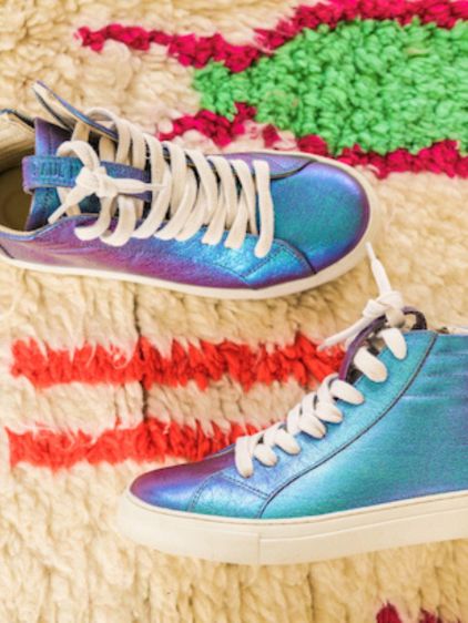 Justice holographic high top sneakers shop