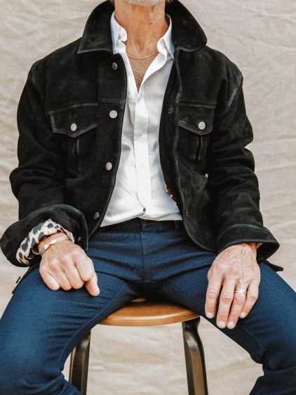 Mens suede discount jacket style
