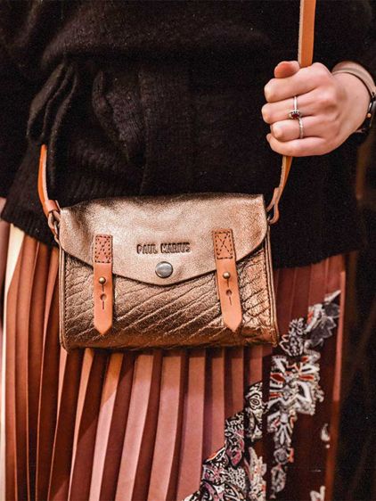 leather woman shoulder bag Pink,Gold - L'Indispensable Rose Gold | PAUL  MARIUS