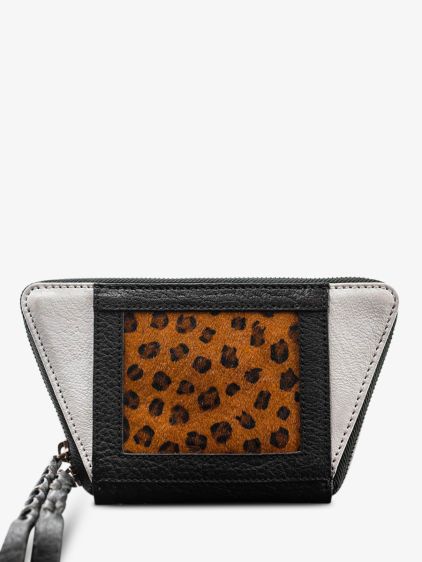 LePortefeuille Emma leopard - Black White