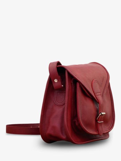 Red Leather Shoulder Bag LaSacoche S Deep Red PAUL MARIUS