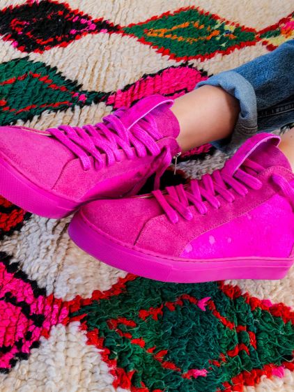 Cush Baby Bright Pink Fuchsia Rhinestone Sneakers Tennis Shoes | eBay