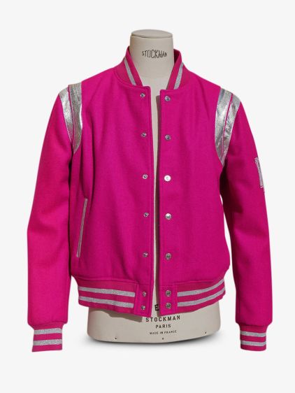 teddy jacket leather and cotton LeTeddy 50 s Rouge carlate