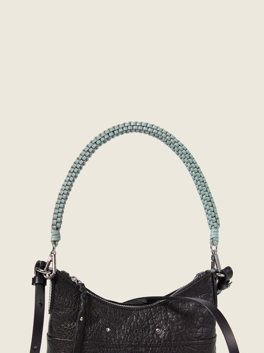 Removable grey bag strap  LeScoubidou - Grey front view
