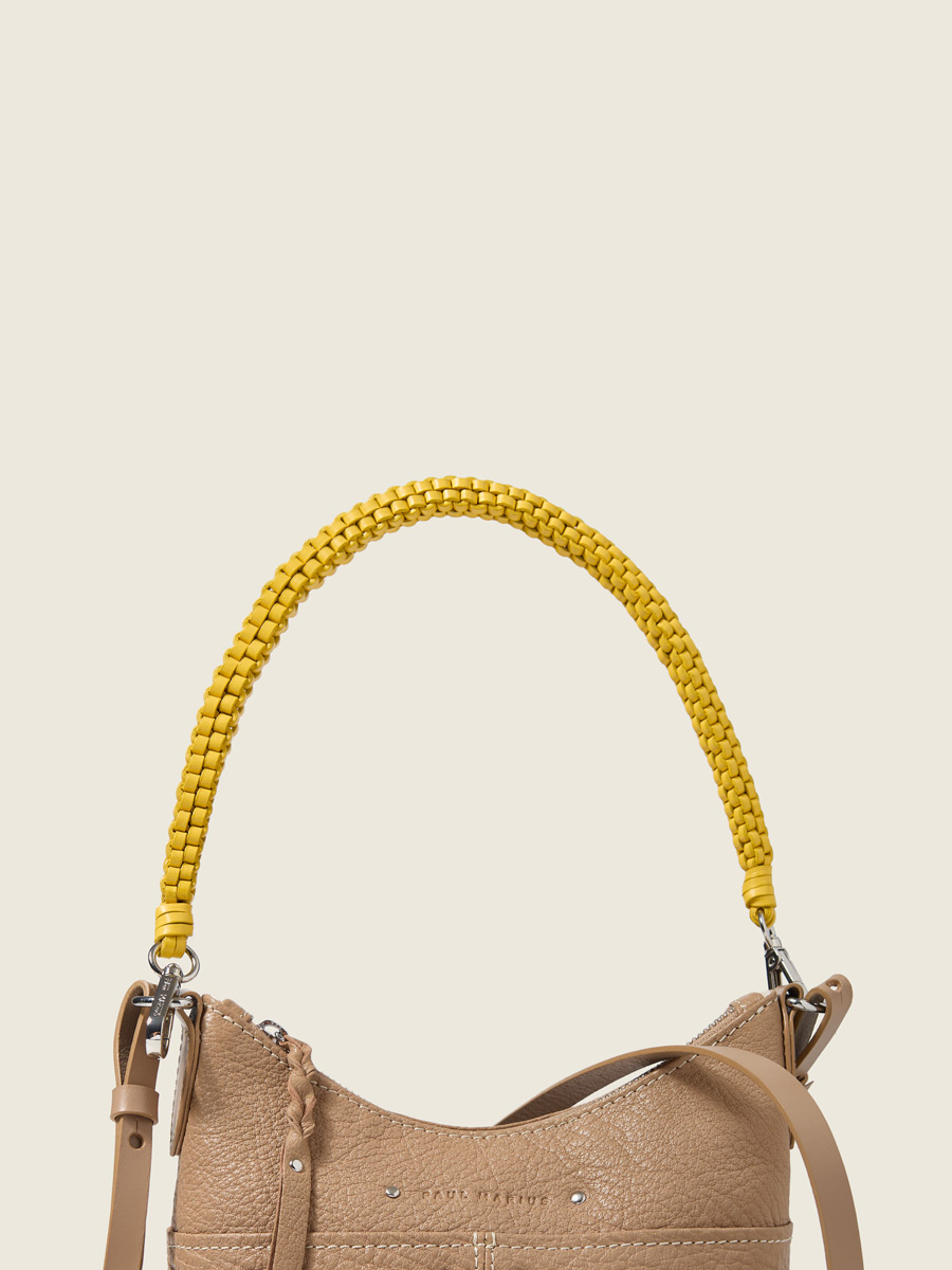 Removable yellow bag strap  LeScoubidou - Yellow front view