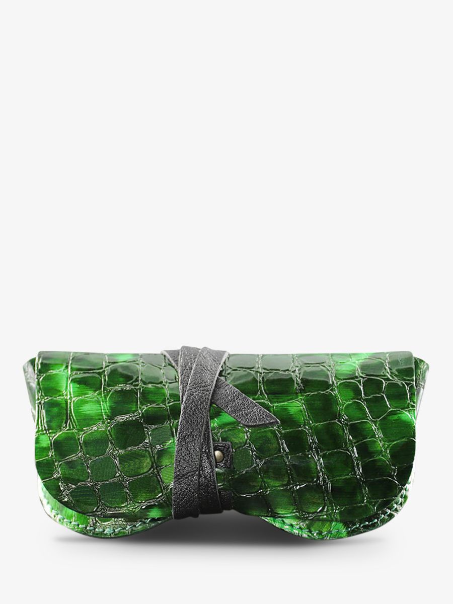 glasses-case-leather-green-side-view-picture-letui-a-lunettes-caiman-varnished-emerald-paul-marius-3760125346403