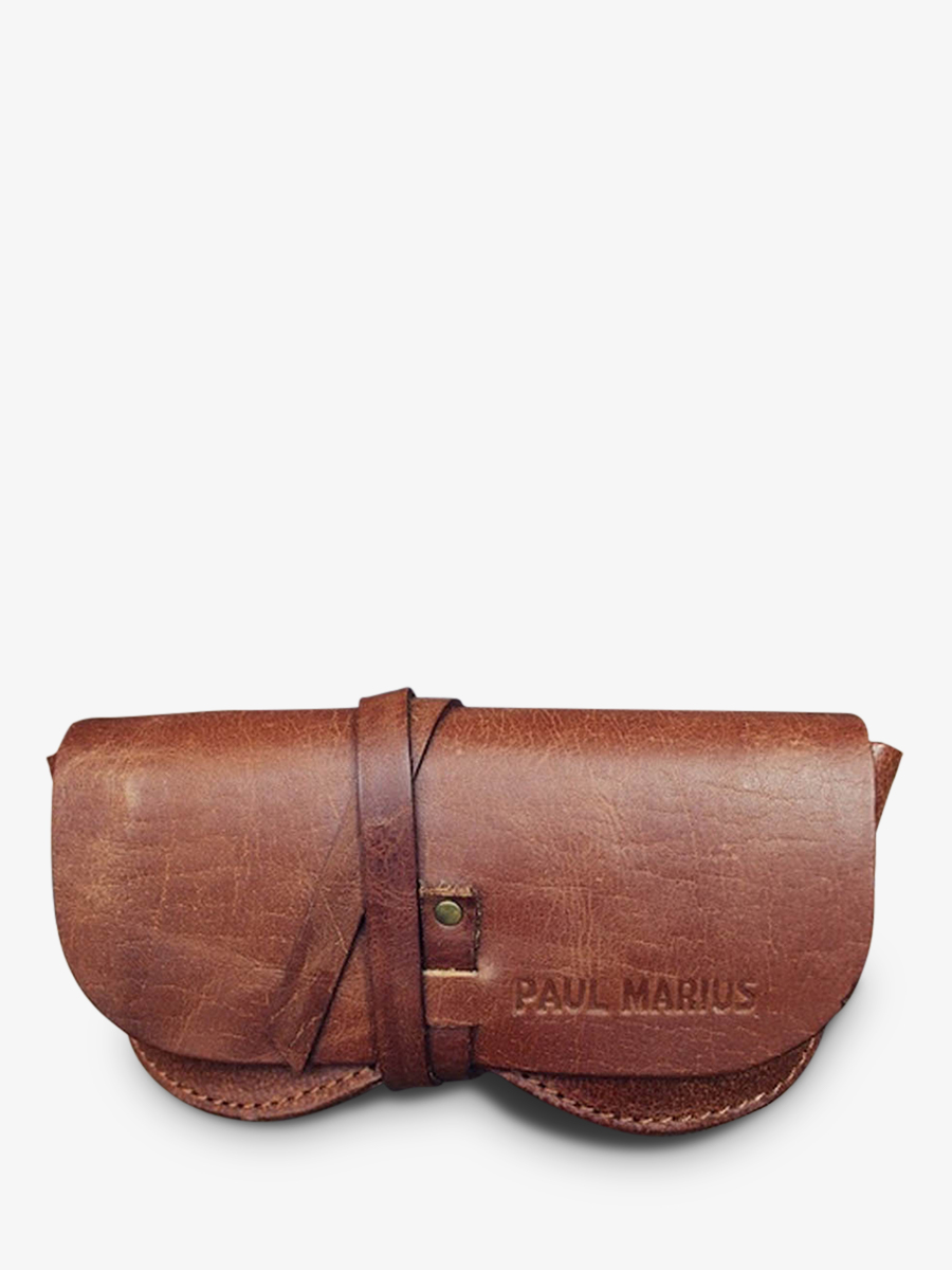leather glasses case Brown - L'??tui ?� Lunettes Light Brown | PAUL MARIUS