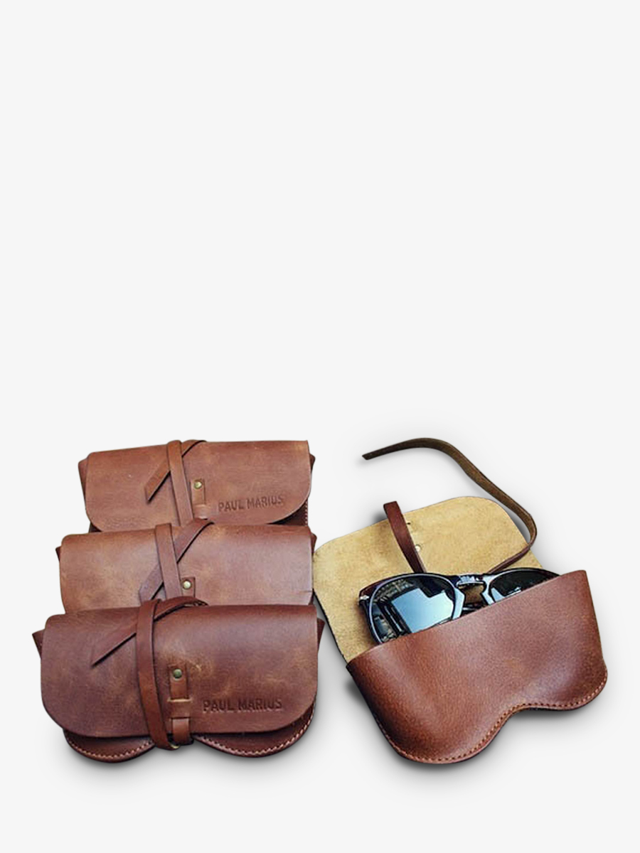 leather glasses case Brown - L'Étui à Lunettes Light Brown | PAUL MARIUS