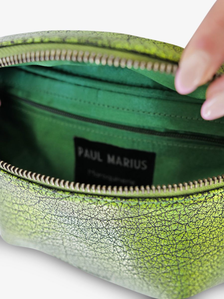leather fanny pack Green - LaBanane Absinthe | PAUL MARIUS
