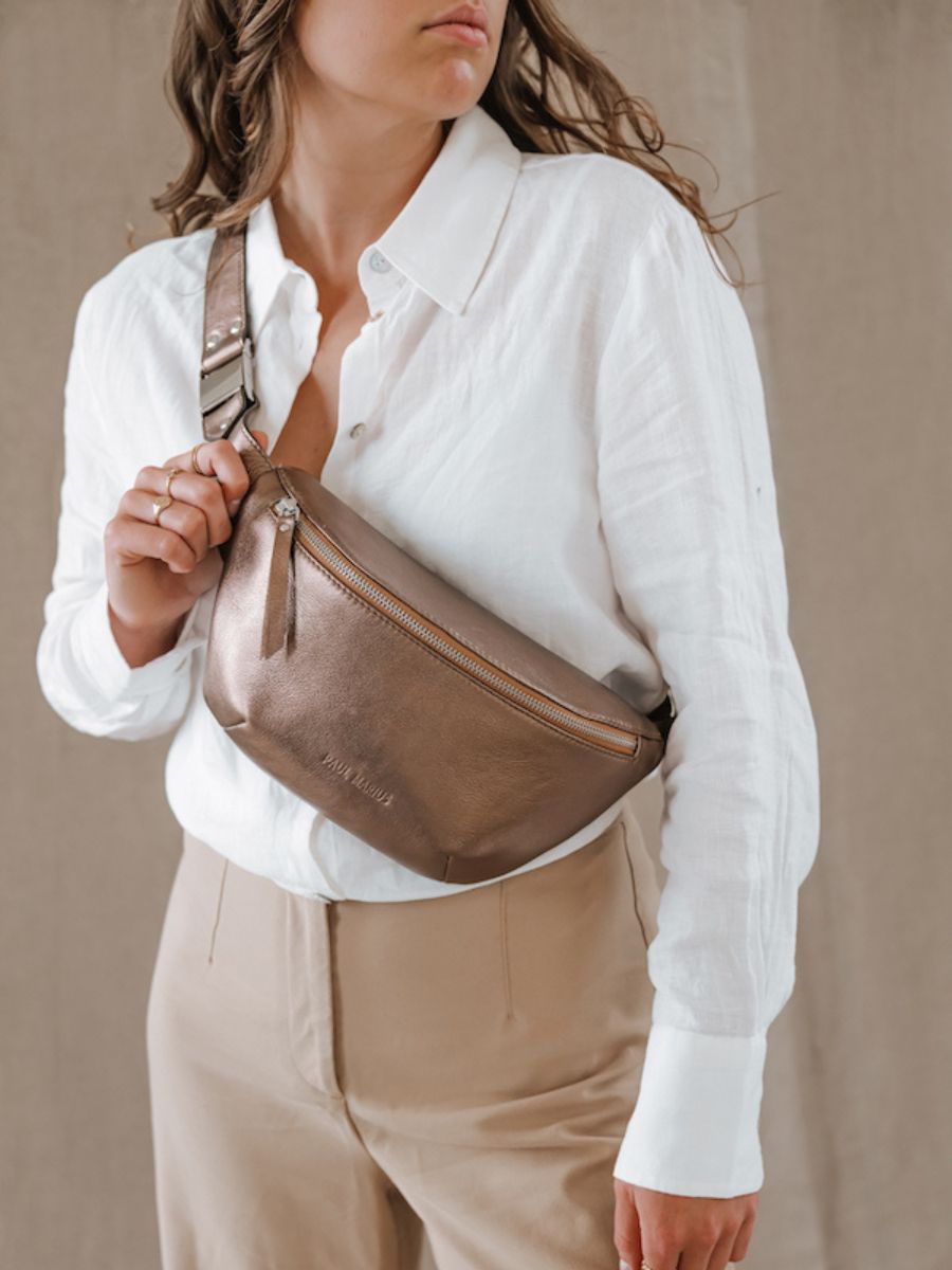 leather fanny pack Copper LaBanane Copper PAUL MARIUS