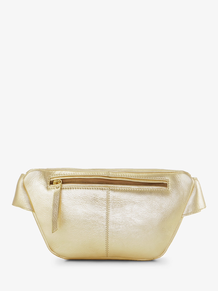 Gold leather fanny pack shop