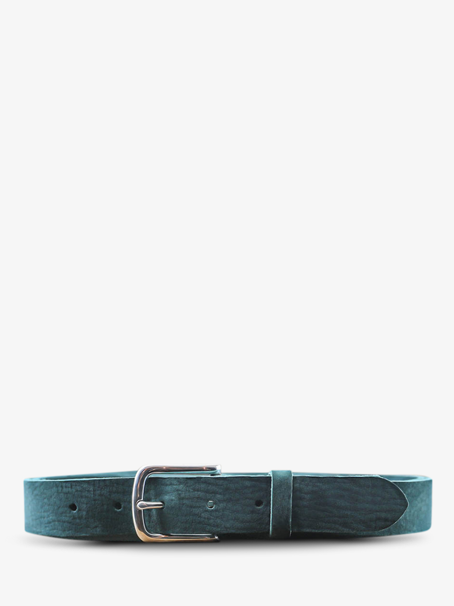 leather belt Blue LaCeinture Magnifique Nubuck 30mm Pool Blue PAUL MARIUS