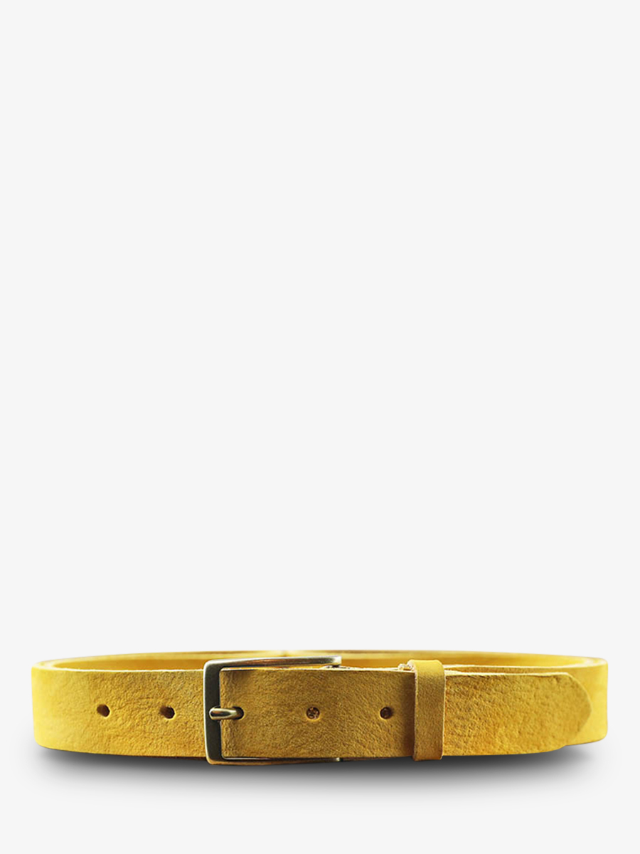 leather-belt-yellow-front-view-picture-laceinture-magnifique-nubuck--30mm-saffron-paul-marius-3760125339603