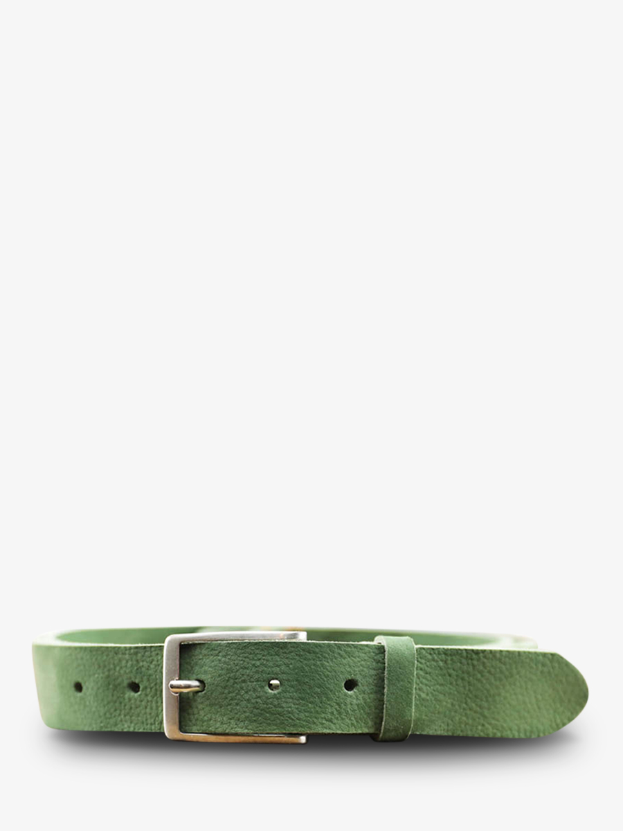 leather-belt-green-front-view-picture-laceinture-magnifique-nubuck--30mm-almond-green-paul-marius-3760125339610