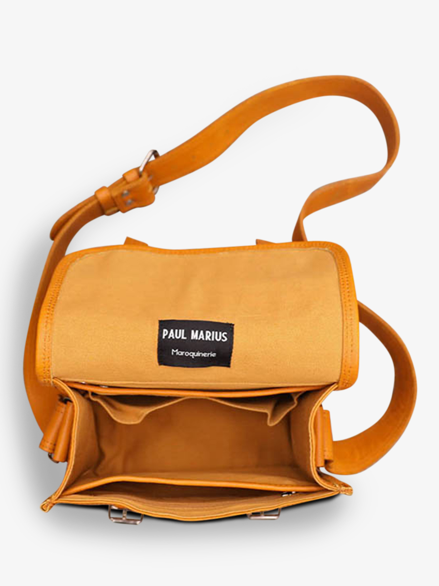 Yellow Leather Shoulder Bag LaSacoche S Saffron PAUL MARIUS