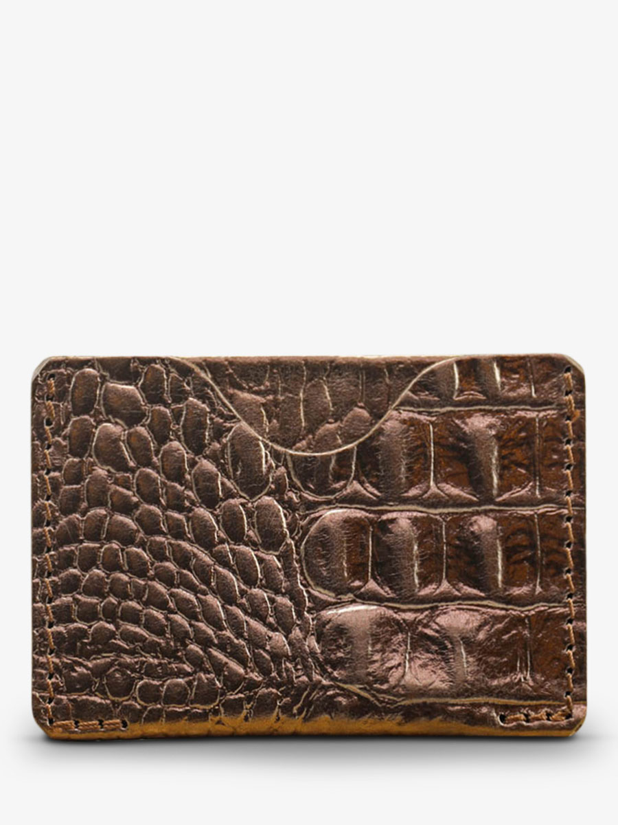 leather card holder Copper LePorte cartes GABIN Caiman Copper PAUL MARIUS