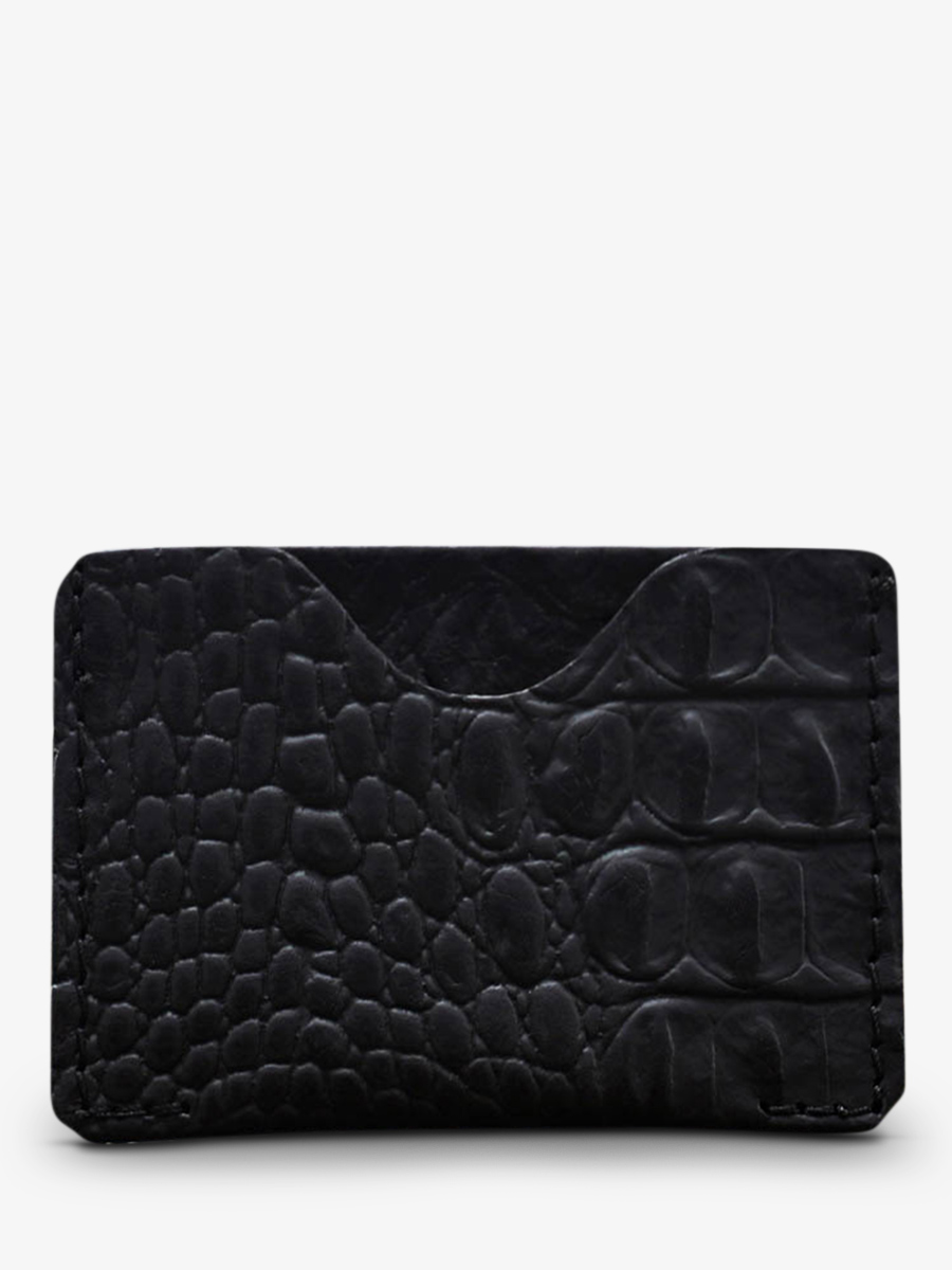 leather card holder Black LePorte cartes GABIN Caiman Black PAUL MARIUS