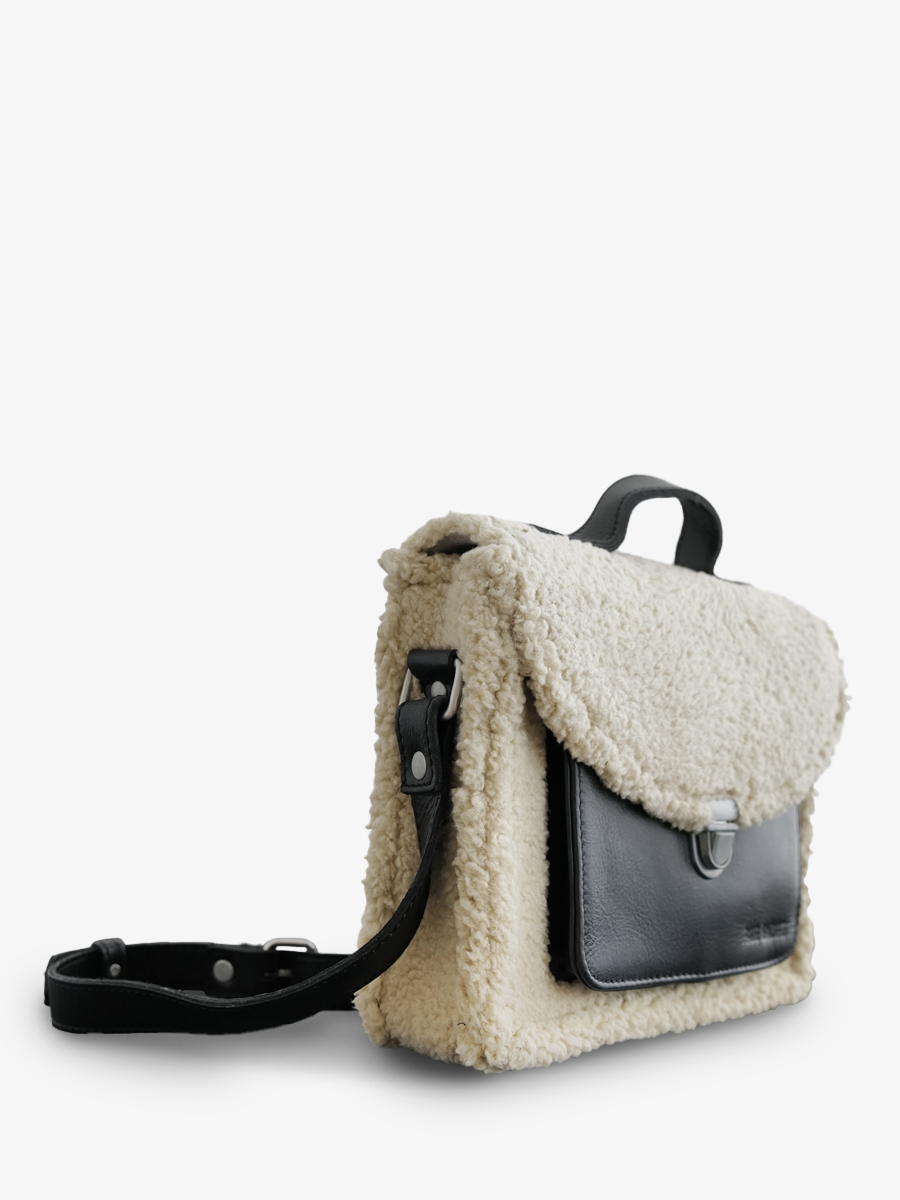 leather hand bag for woman Multicoloured Black Mademoiselle George Himalaya Oily Black PAUL MARIUS