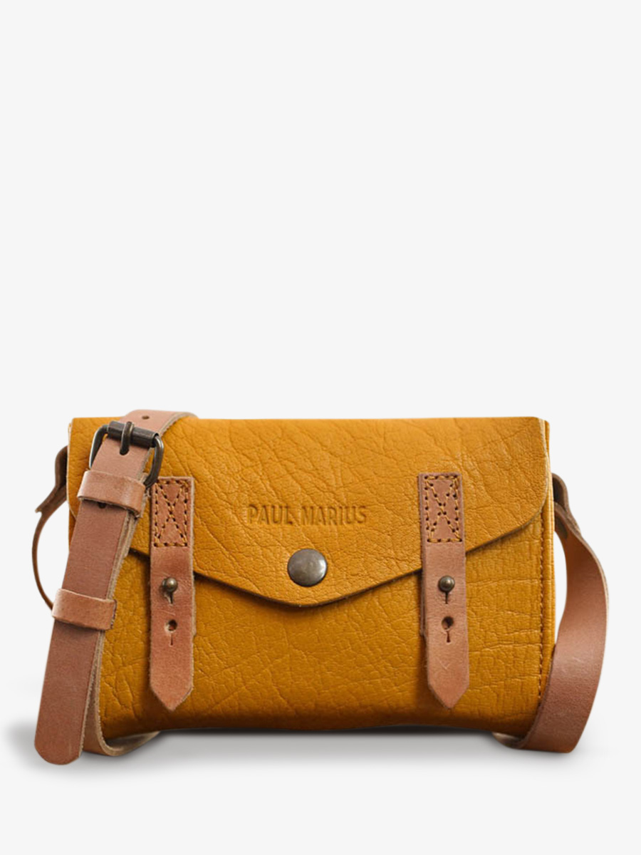 shoulder-bag-for-woman-yellow-front-view-picture-le-mini-indispensable-saffron-paul-marius-3760125334790
