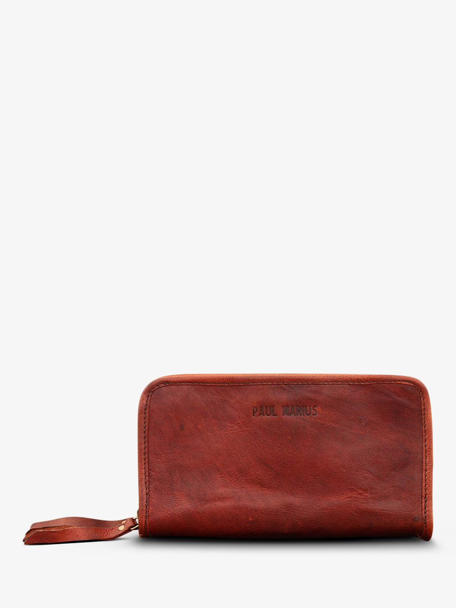 leather wallet woman Brown MonCompagnon Oil Brown PAUL MARIUS