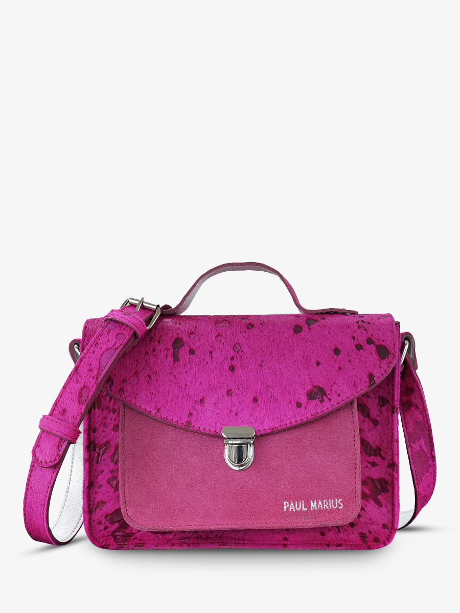 Mademoiselle George Rodeo Trip Fuchsia pink leather shoulder bag for woman PAUL MARIUS