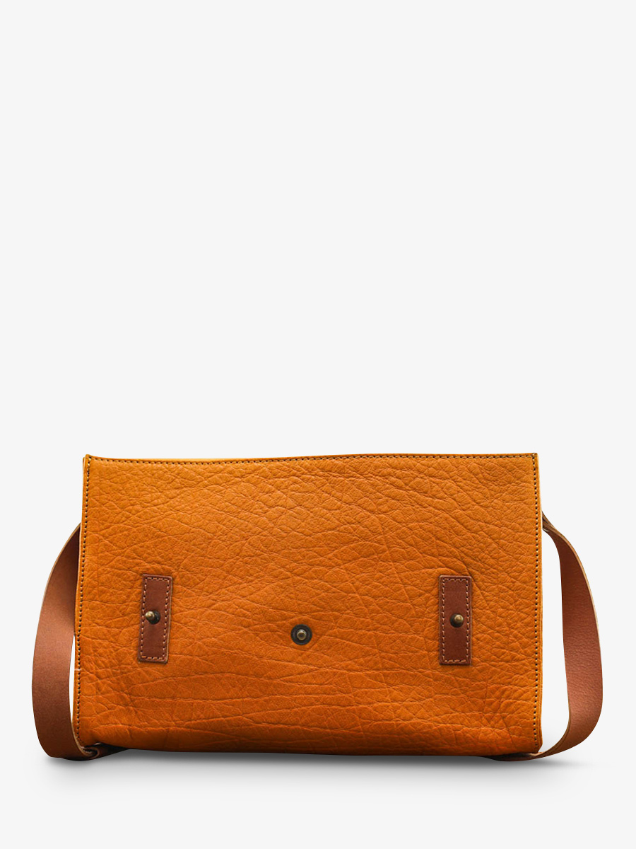 leather woman shoulder bag Yellow Silver L Indispensable Leopard Saffron Silver PAUL MARIUS
