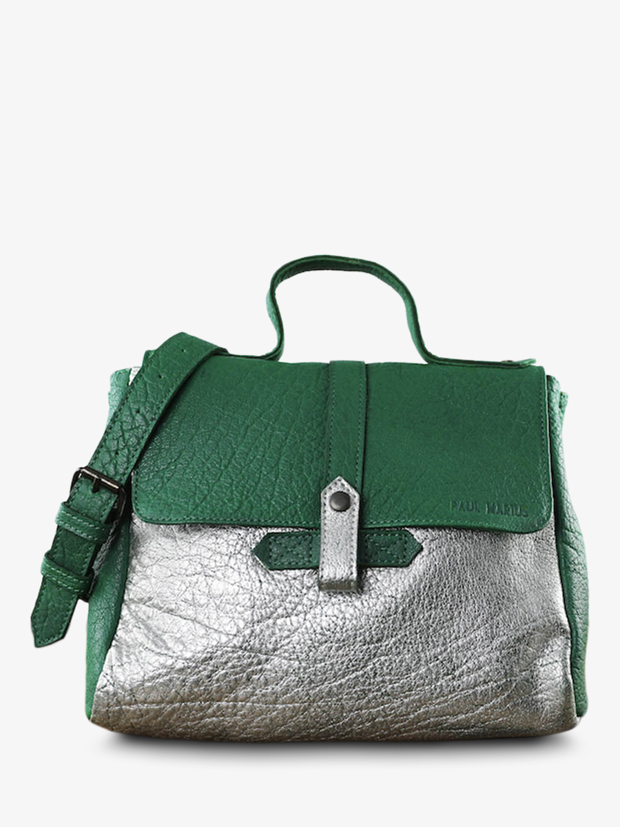 shoulder-bag-for-woman-multicoloured-green-silver-front-view-picture-lecorneille-jungle-green-silver-paul-marius-3760125343808