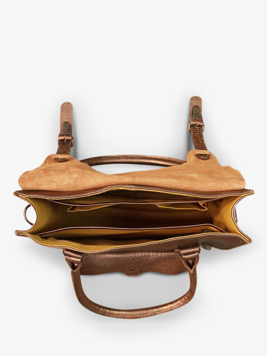 leather shoulder bag for woman Copper LeRive Gauche M Copper PAUL MARIUS