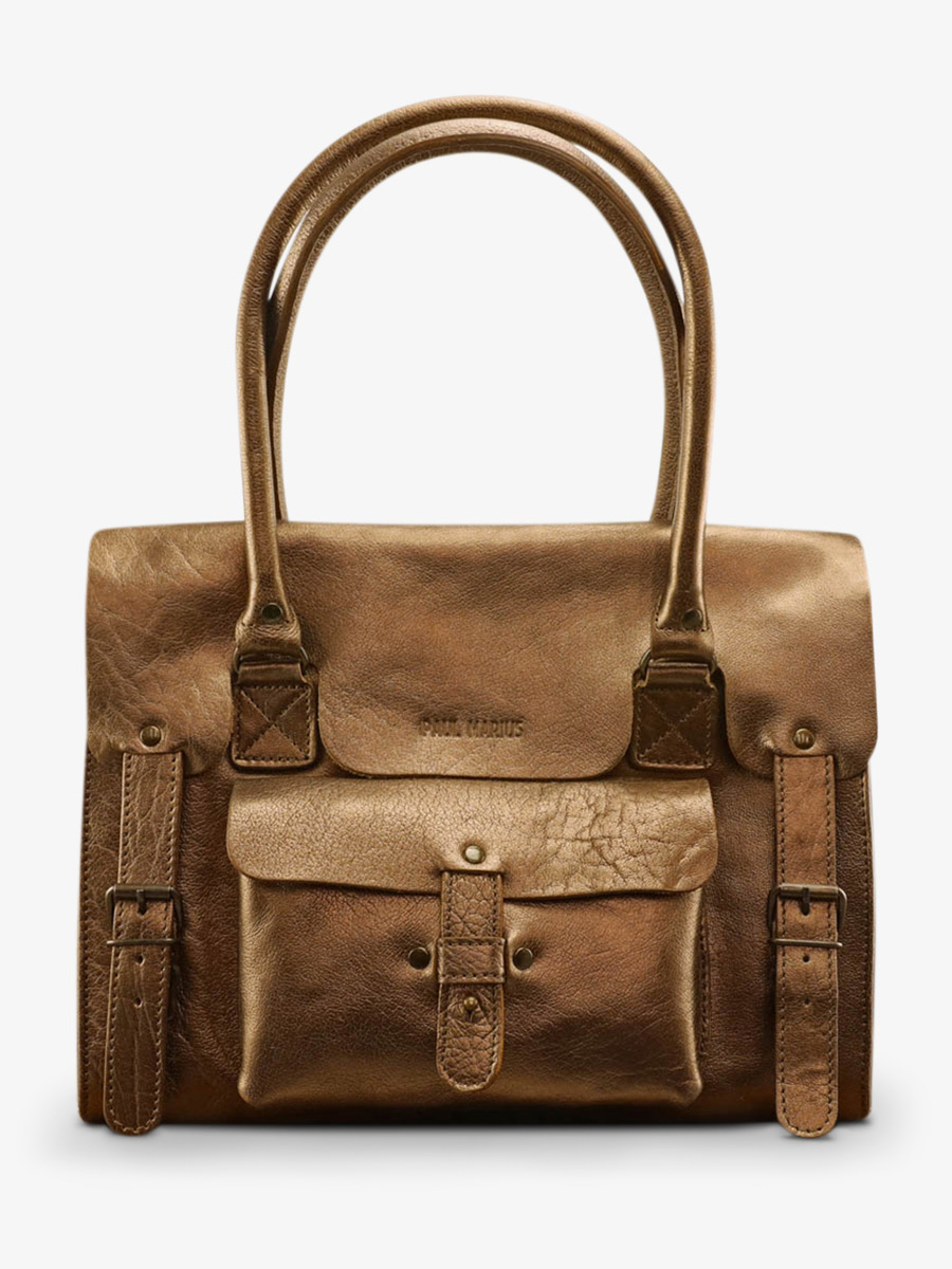 leather shoulder bag for woman Copper LeRive Gauche M Copper PAUL MARIUS