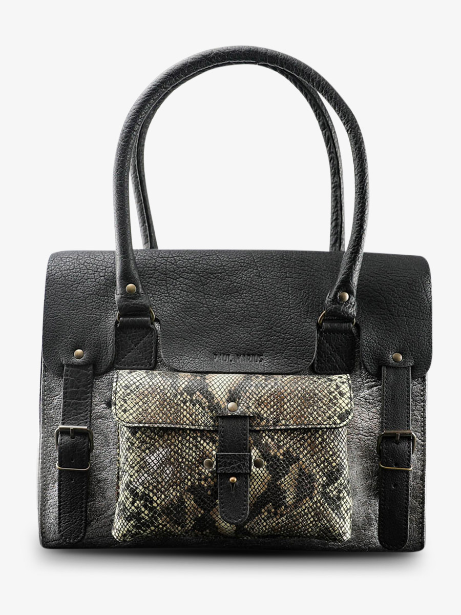 leather-shoulder-bag-for-woman-silver-black-front-view-picture-lerive-gauche--m-python-silver-black-paul-marius-3760125338729