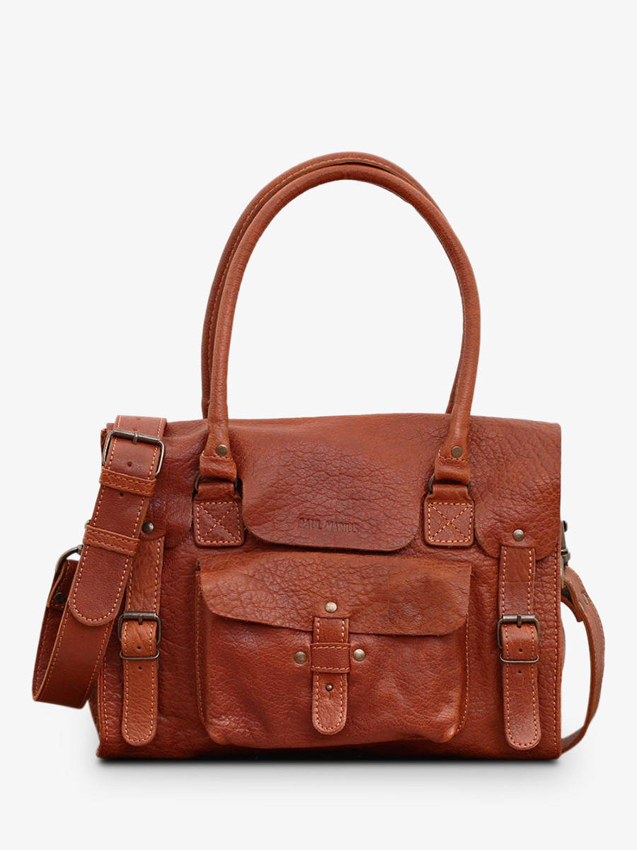 leather shoulder bag for woman Brown - LeRive Gauche - M Light Brown