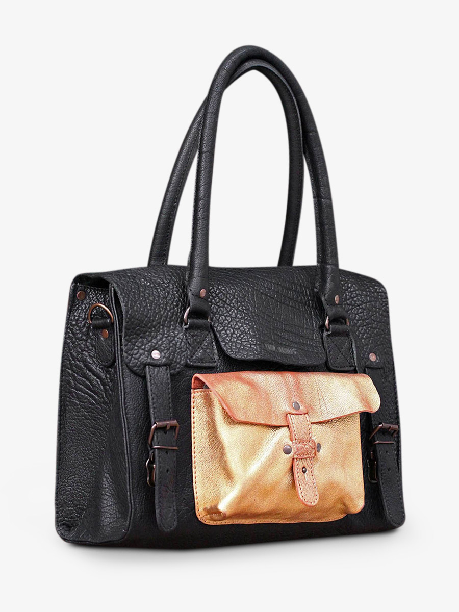 leather-shoulder-bag-for-woman-multicoloured-black-gold-front-view-picture-lerive-gauche--m-black-gold-paul-marius-3760125332123