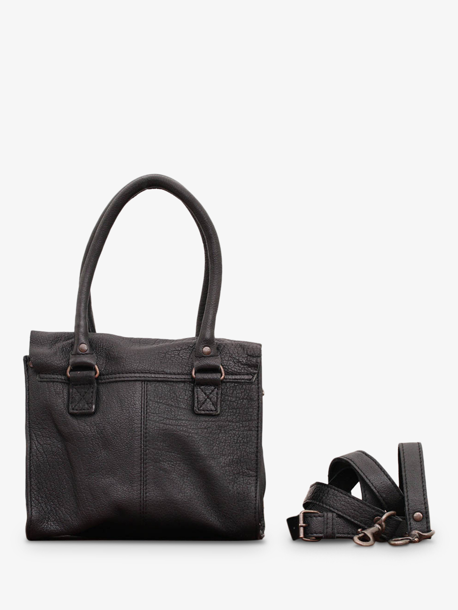 leather shoulder bag for woman Black LeRive Gauche S Black PAUL MARIUS