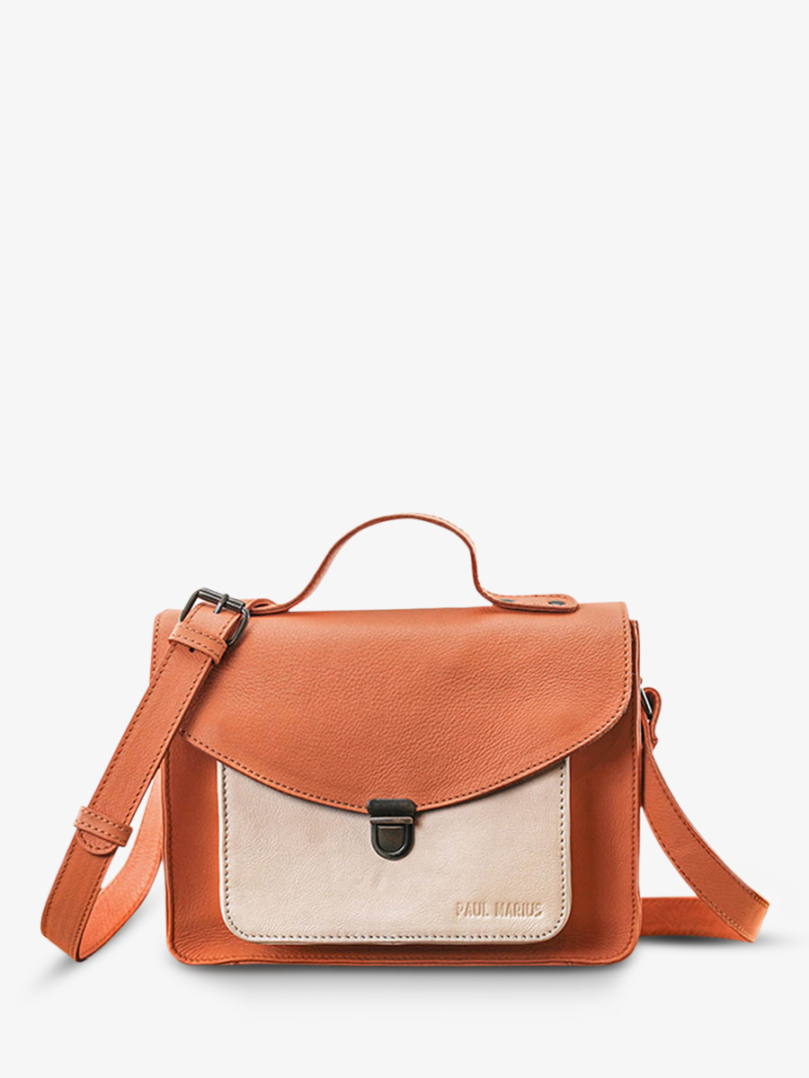 leather-hand-bag-for-woman-orange-front-view-picture-mademoiselle-george-cupcake-apricot-paul-marius-3760125342153