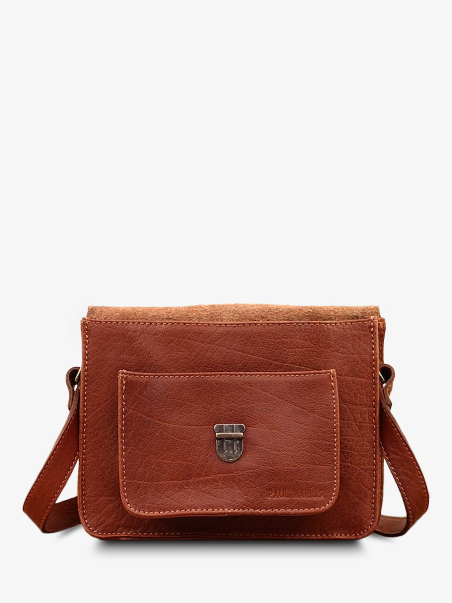 leather hand bag for woman Brown Mademoiselle George Light Brown PAUL MARIUS