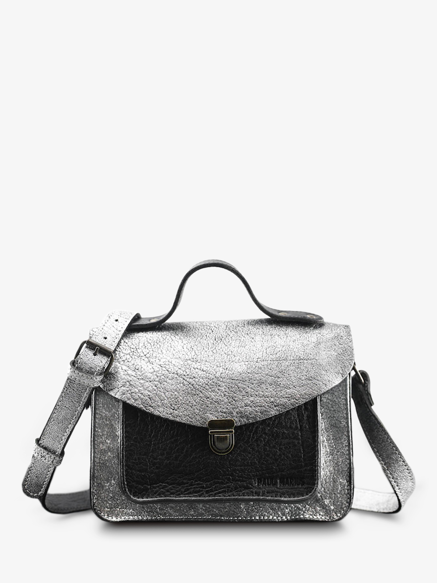 leather-hand-bag-for-woman-silver-black-front-view-picture-mademoiselle-george-silver-black-paul-marius-3760125338668