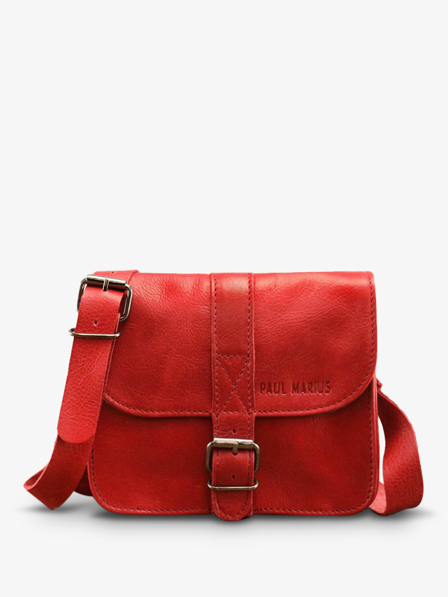 small leather shoulder bag for woman Red L Essentiel Red PAUL MARIUS