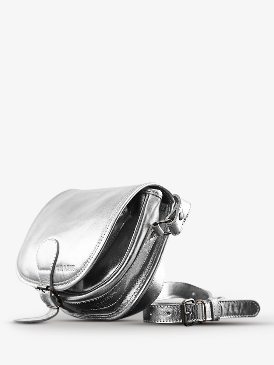 Leather shoulder bag for woman Silver LeBohemien Silver PAUL MARIUS