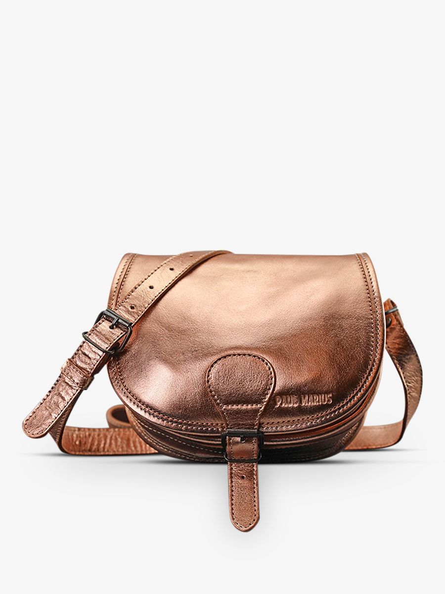 leather-shoulder-bag-for-woman-pink-gold-front-view-picture-lebohemien-or-rose-gold-paul-marius-lebohemien