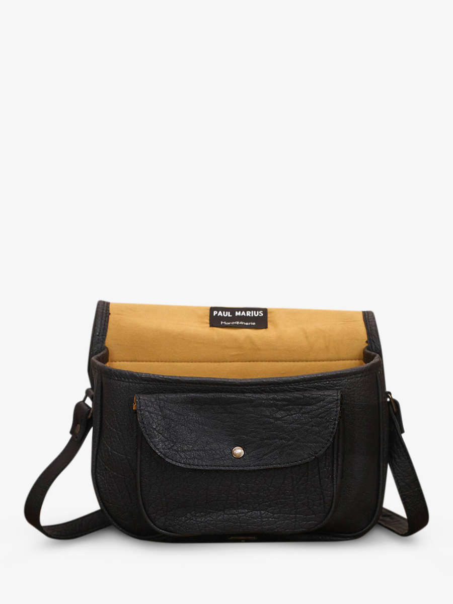 leather woman shoulder bag Black LeVagabond Black PAUL MARIUS
