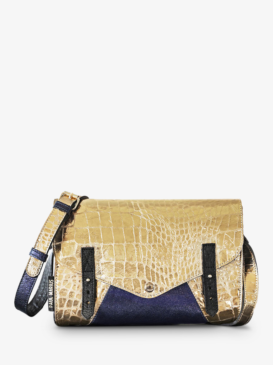 leather-woman-shoulder-bag-gold-blue-front-view-picture-lindispensable-caiman-gold-metallic-blue-paul-marius-3760125348650