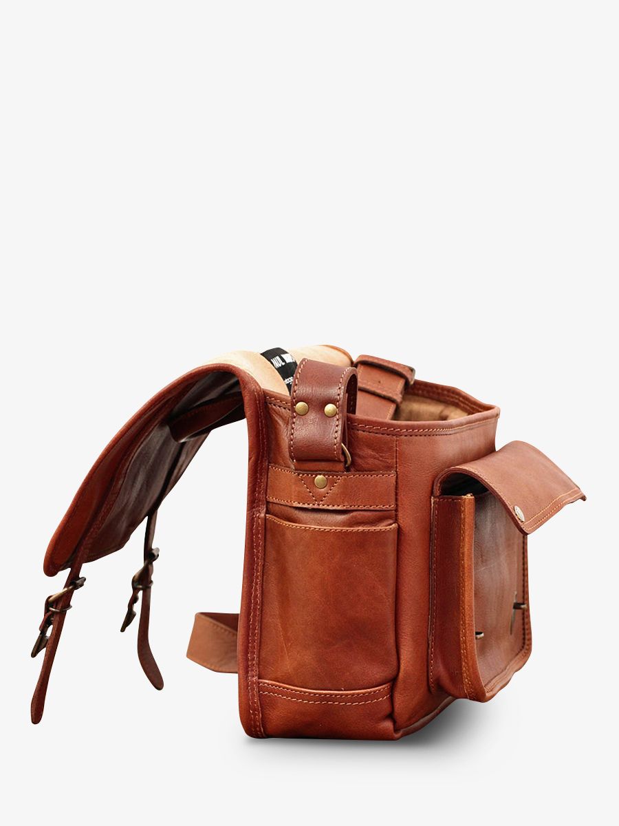 leather camera bag Brown LePetitReporter Light Brown PAUL MARIUS