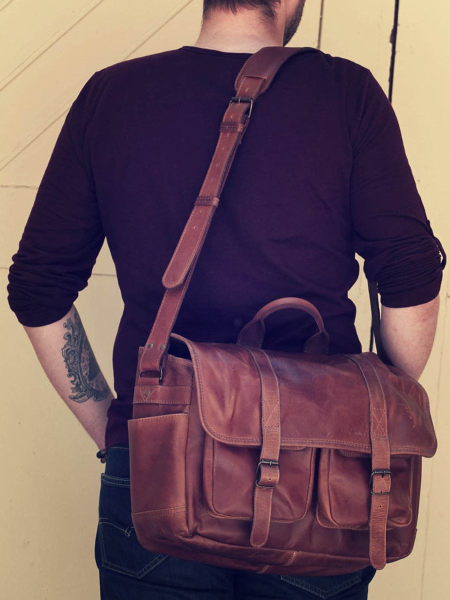 leather camera bag Black LeReporter Black PAUL MARIUS