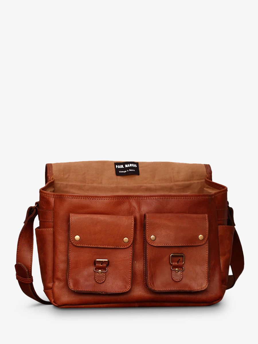 leather camera bag Brown LeReporter Light Brown PAUL MARIUS