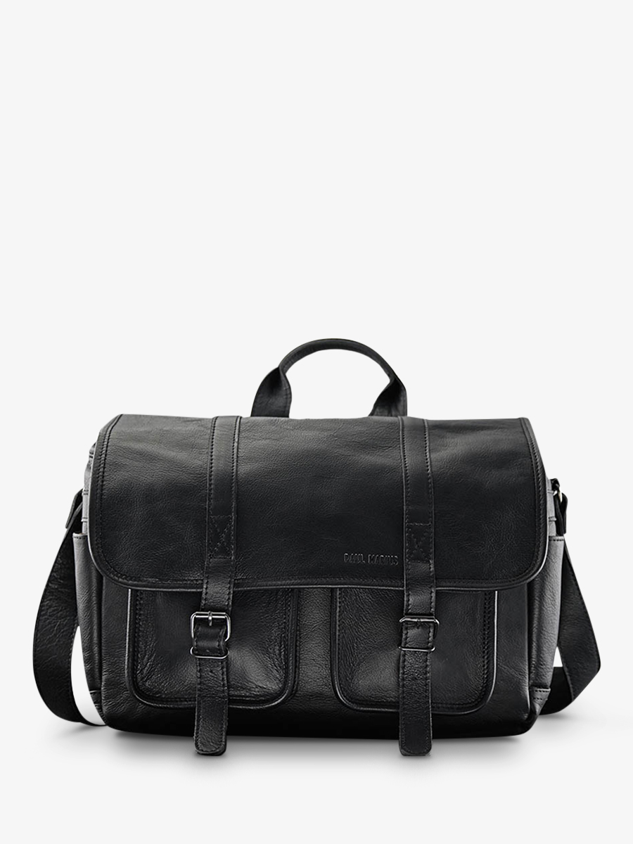 leather camera bag Black LeReporter Black PAUL MARIUS