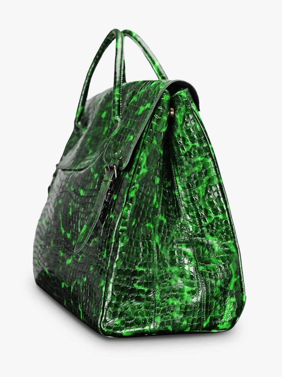 big-leather-travel-bag-for-men-green-side-view-picture-rouen-delhi-caiman-varnished-emerald-paul-marius-3760125341491
